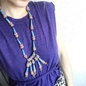 Vintage 70s Handmade Tribal Necklace